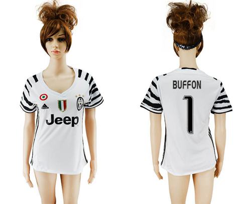 Women's Juventus #1 Buffon Sec Away Soccer Club Jersey - Click Image to Close